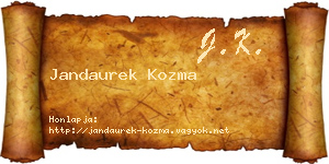 Jandaurek Kozma névjegykártya